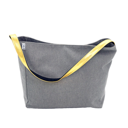 CARRIER BAG - IRON GREY & GOLD