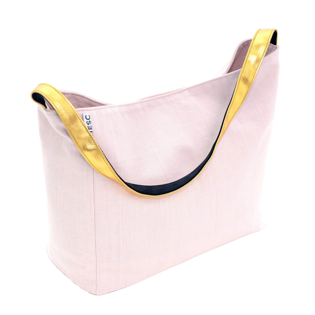 CARRIER BAG - PALE PINK & GOLD