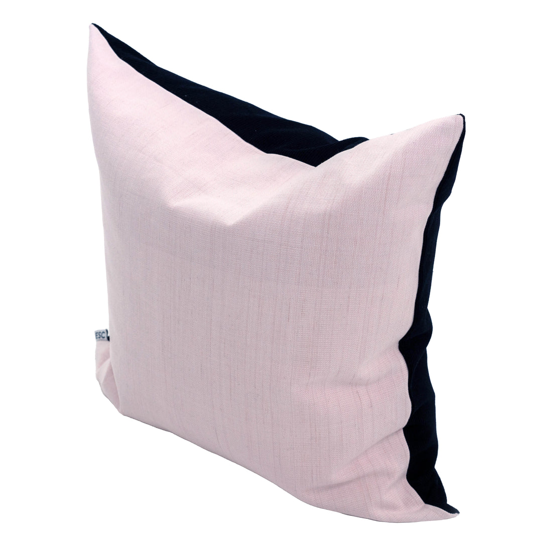 CUSHION - PALE PINK & BLACK