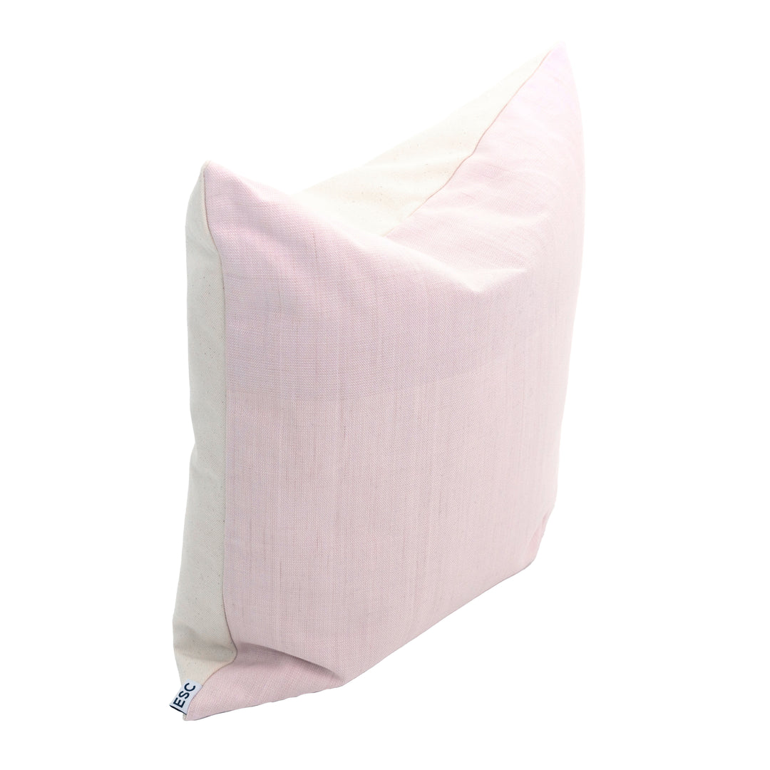 CUSHION - PALE PINK & COTTON WHITE