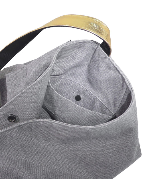 CARRIER BAG - IRON GREY & GOLD