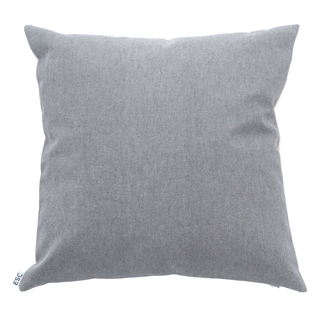 CUSHION - IRON GREY & COTTON WHITE