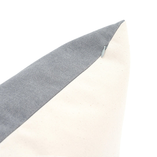 CUSHION - IRON GREY & COTTON WHITE