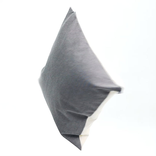 CUSHION - IRON GREY & COTTON WHITE