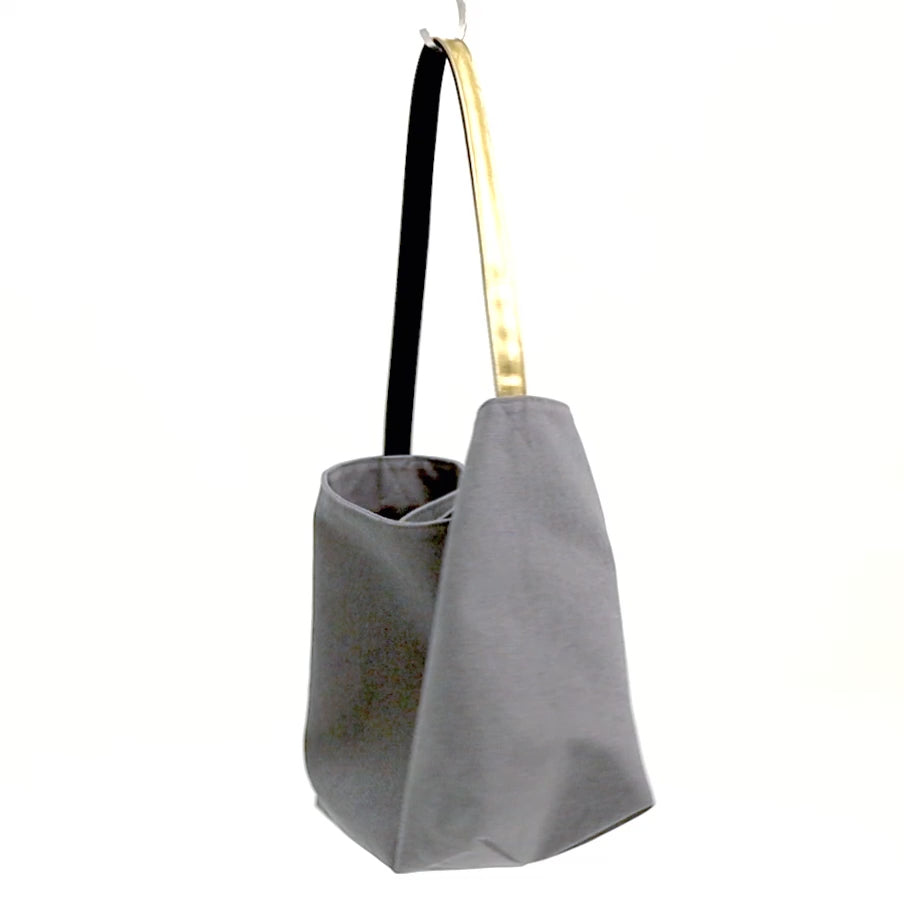 CARRIER BAG - IRON GREY & GOLD